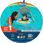 Baby Spring Float with Adjustable Canopy and UPF Sun Protection, Blue Lobster