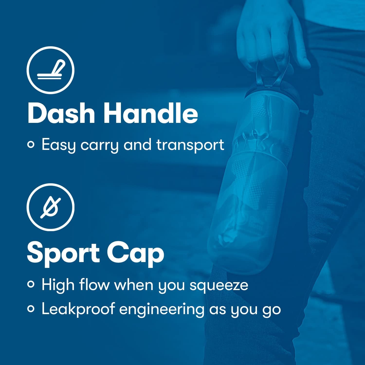 Sport Insulated Water Bottle - Bpa-Free, Sport & Bike Squeeze Bottle with Handle (Fly Dye - Blood Orange, 24 Oz)