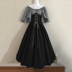 Womens Renaissance Faire Dresses Medieval Irish Traditional plus Size Dresses Ruffle over Dress Corset Retro Cosplay Gown