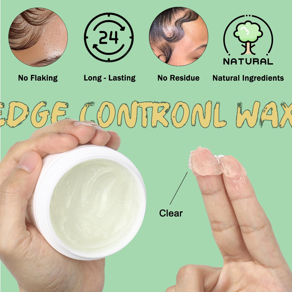 6 Pcs Edge Control Kit for Women'S Hair - Strong Hold Smoother Gel, Hair Styling Products, 4C Hair Edge Finishing Stick, Hair Combs & Elastic Band