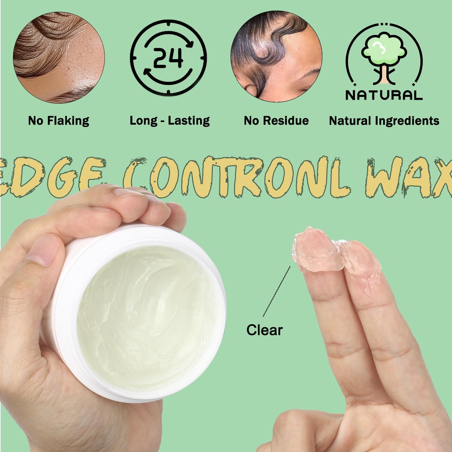 6 Pcs Edge Control Kit for Women'S Hair - Strong Hold Smoother Gel, Hair Styling Products, 4C Hair Edge Finishing Stick, Hair Combs & Elastic Band