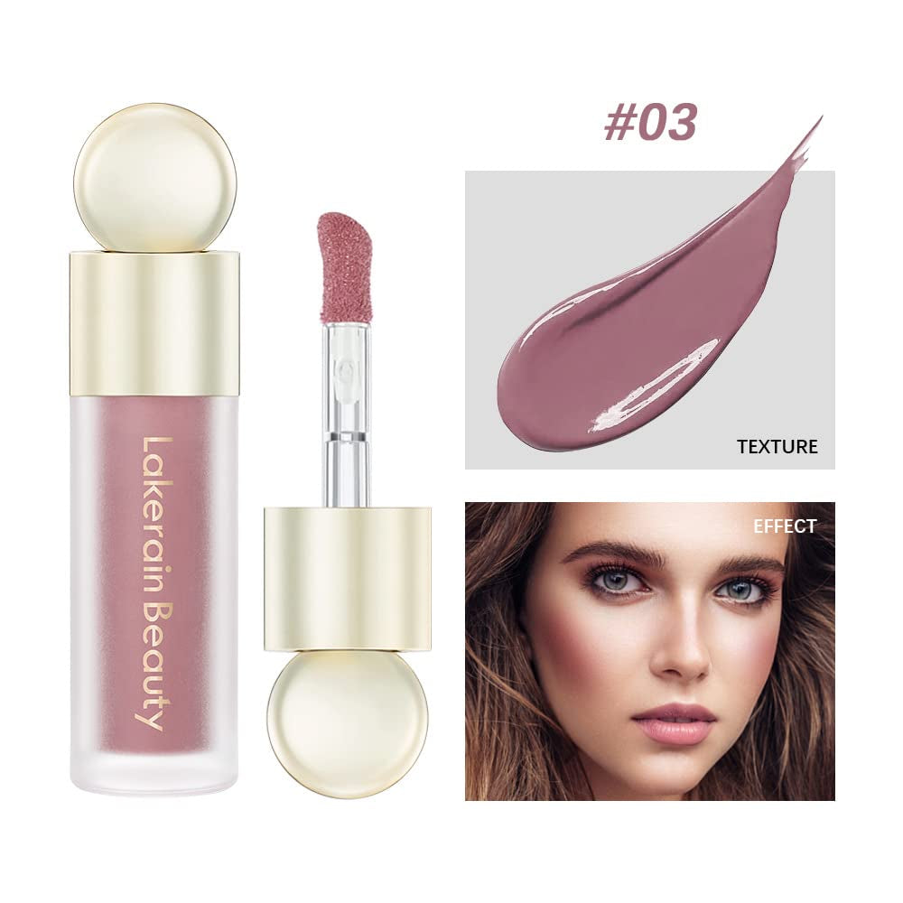 Soft Cream Blush Makeup, Liquid Blush for Cheeks, Natural-Looking Long Lasting, Smudge Proof, Velvet Mousse,Dewy Finish, Easy to Blend Blusher (#3)