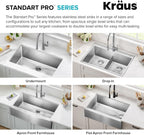 Standart PRO 28-Inch 16 Gauge Undermount Single Bowl Stainless Steel Kitchen Sink, KHU100-28