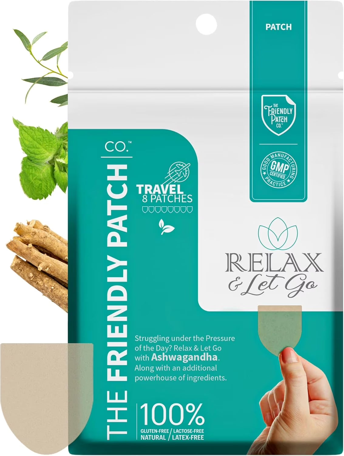 Zen Patch - Stress Patches Relax & Calm Supplement Patch with Ashwagandha, Gaba & Gotu Kola - Health Wellness Supplement Stress Patches Travel 8 Pack
