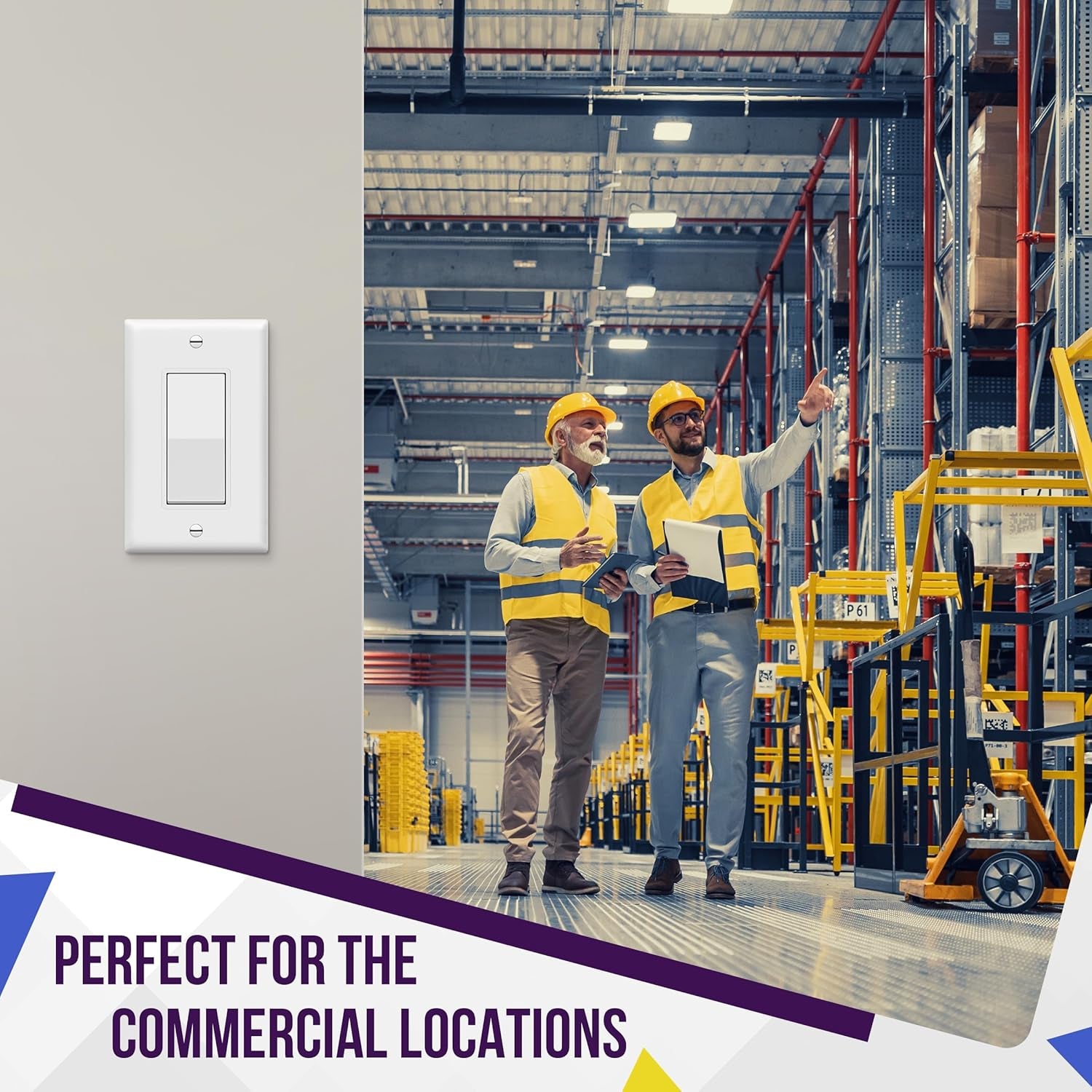 Decorator Light Switch or Receptacle Outlet Wall Plate, Gloss Finish, Size 1-Gang 4.50" X 2.76", Unbreakable Polycarbonate Thermoplastic, UL Listed, 8831-W, White