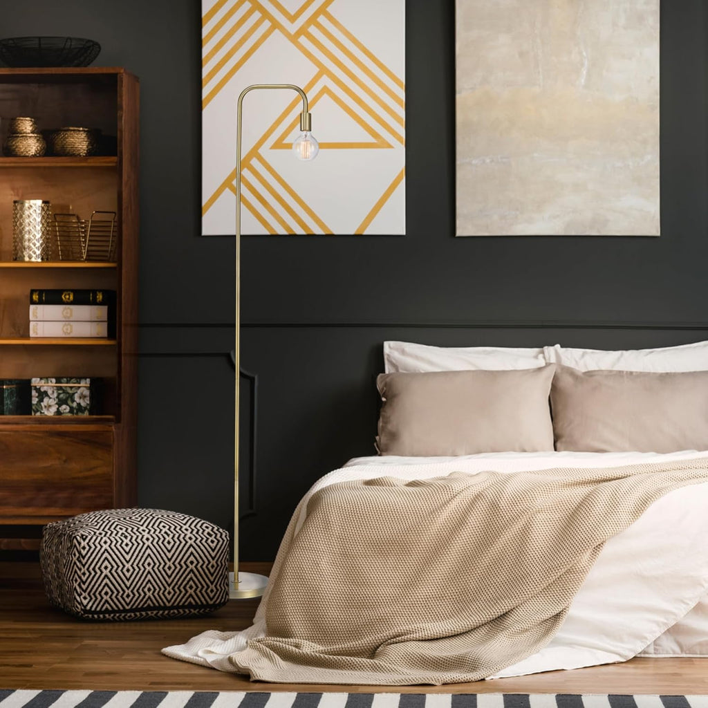 Electric 67068 Holden 70" Floor Lamp, Matte Brass, In-Line On/Off Foot Switch