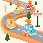 Amy&Benton Toddler Toy Cars Baby Toy Cars Press and Go Cars for Toddlers 1-3 Animal Cars Toy Cars for Boys 1 Year Old 1St Birthday Gifts 1-2 Years Old Boys Push Go Car Toys for 6-9-12-18 Months