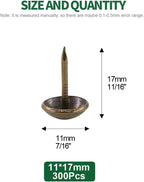 300Pcs [ 7/16" in Diameter] Antique Upholstery Tacks Furniture Nails Pins Kit for Upholstered Furniture Cork Board or DIY Projects - Bronze