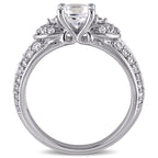 Women'S Created Sapphire Sterling Silver Engagement Ring