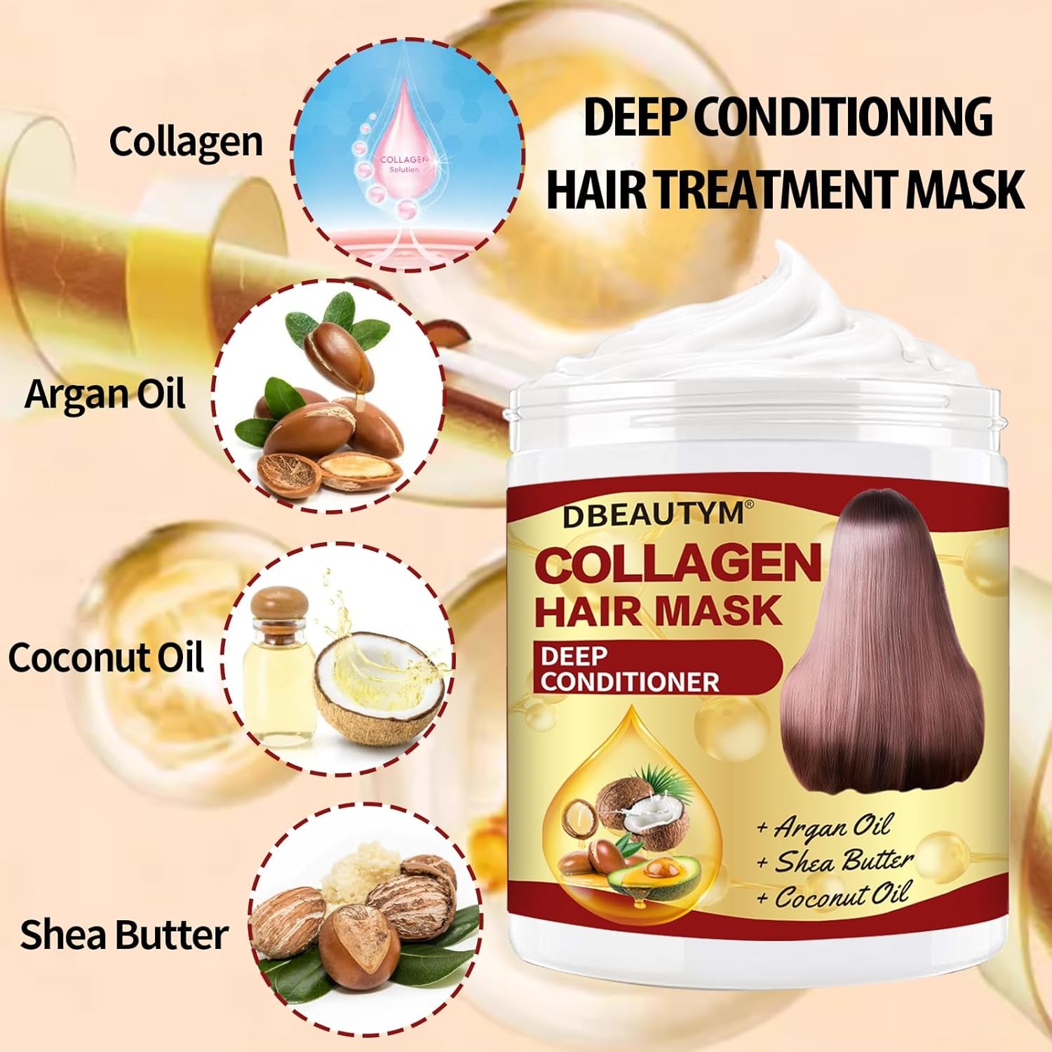 Collagen Hair Treatment Hair Mask & Hair Growth Serum,Deep Conditioner Hydrating Hair Mask for Dry Damaged Hair,Hair Growth Oil for Hair Loss,Natural Hair Regrowth Treatment for Men and Women