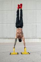 Parallette Push up Bars Dip Station Stand - Perfect for Home and Garage Gym Exercise Equipment - Gymnastics, Calisthenics, Strength Training Parallel Bars for Men and Women