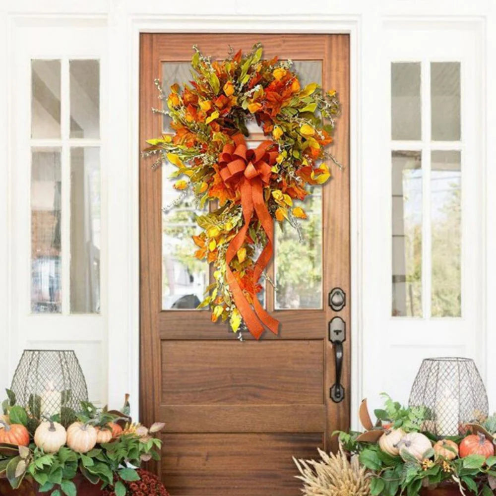 23 Inch Artificial Autumn Fall Wreath Fall Door Wreaths Autumn Wreath Fall Wreaths Farmhouse Wreaths Thanksgiving Decor for Front Door