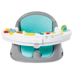 Music & Lights 3-In-1 Discovery Seat & Booster, Toddler Booster Seat for Dining Table or Kitchen Chair, Baby Activity Center & Snack Tray, Teal