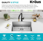 Standart PRO 28-Inch 16 Gauge Undermount Single Bowl Stainless Steel Kitchen Sink, KHU100-28