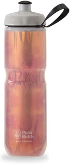 Sport Insulated Water Bottle - Bpa-Free, Sport & Bike Squeeze Bottle with Handle (Fly Dye - Blood Orange, 24 Oz)