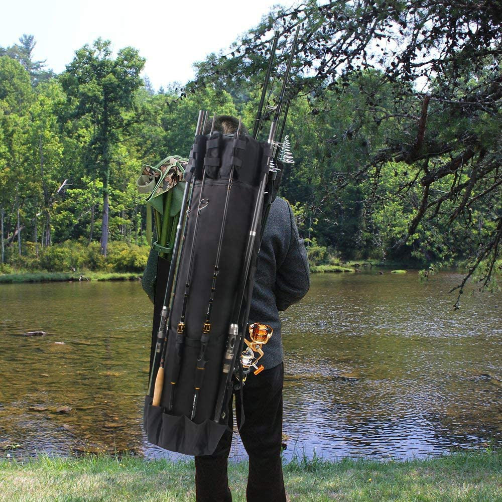 Fishing Rod Carrier Pole Bag Reel Case Large Capacity Waterproof Travel Carry Case Fishing Gear Perfect Gifts for Men Family