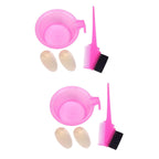 4Sets Professional Hair Dye Bowl Hair Dyeing Comb Brush Double Sided Salon Coloring Tool Easy to Use Wash