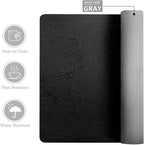 Double-Sided PU Leather Desk Pad - Non-Slip Large Mouse Pad & Desk Mat for Office, Home - Waterproof, Easy to Clean, Durable Dual-Sided Surface (23.6"X13.7", Black)