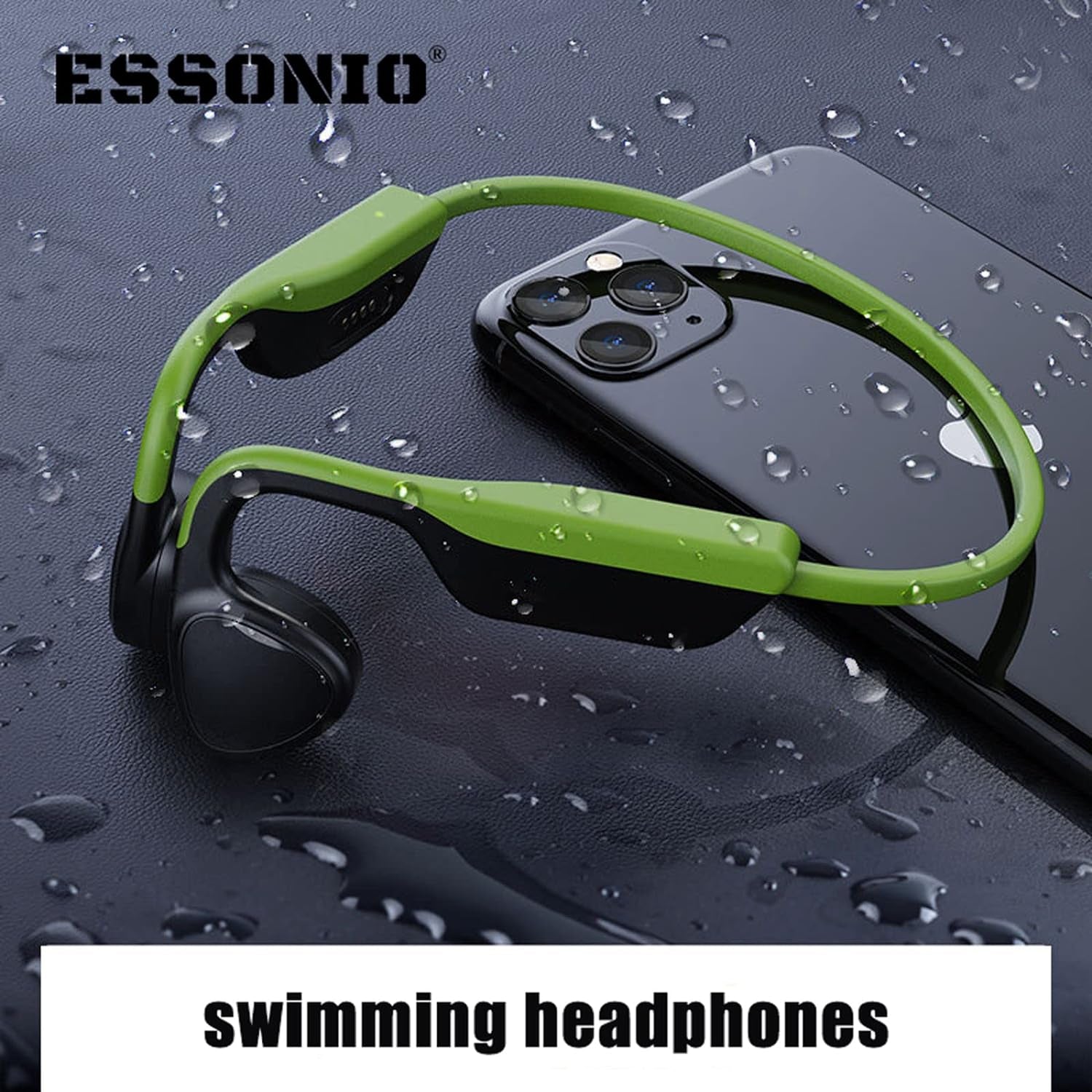 Bone Conduction Headphones IPX8 Waterproof Headphones for Swimming Bluetooth Open Ear Headphones with 8G Memory Wireless Headphones