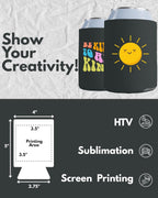 25 Pack Charcoal Blank Can Cooler Sleeves, Customizable Bulk Insulated Foam for Beer, Collapsible Plain Drink Holder, Cold Soda Insulator, 12Oz Regular, 16Oz Tall Cans