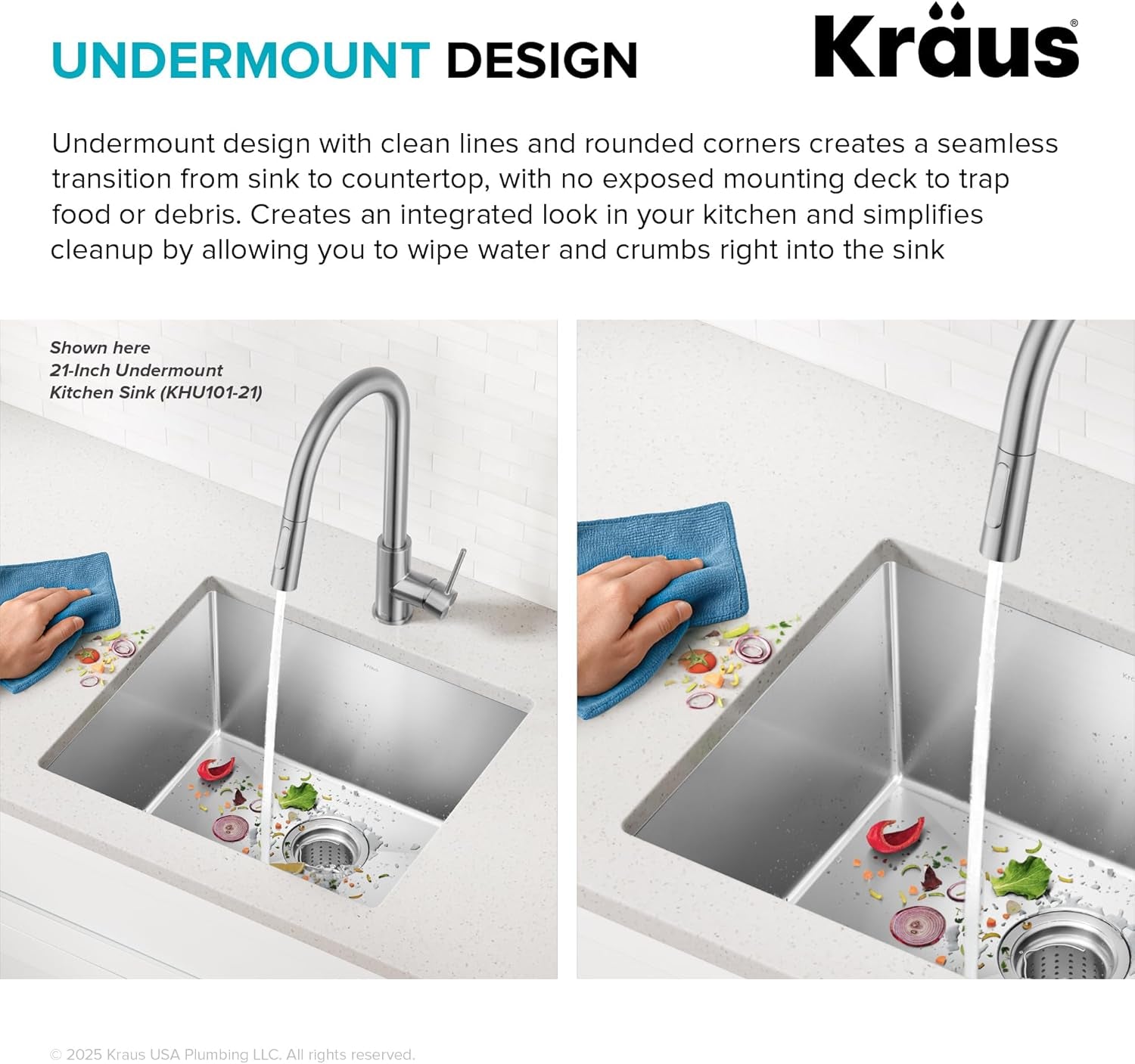 Standart PRO 28-Inch 16 Gauge Undermount Single Bowl Stainless Steel Kitchen Sink, KHU100-28