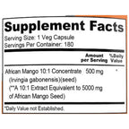 African Mango Extract: 5,000 Mg Veggie Caps, 180 Capsules, Non-Gmo & Gluten-Free, Dietary Supplement for Unisex Adult Health & Wellness
