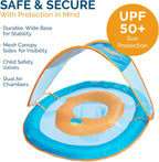 Baby Spring Float with Adjustable Canopy and UPF Sun Protection, Blue Lobster