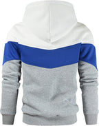 Men'S Novelty Color Block Pullover Fleece Hoodie Long Sleeve Casual Sweatshirt with Pocket