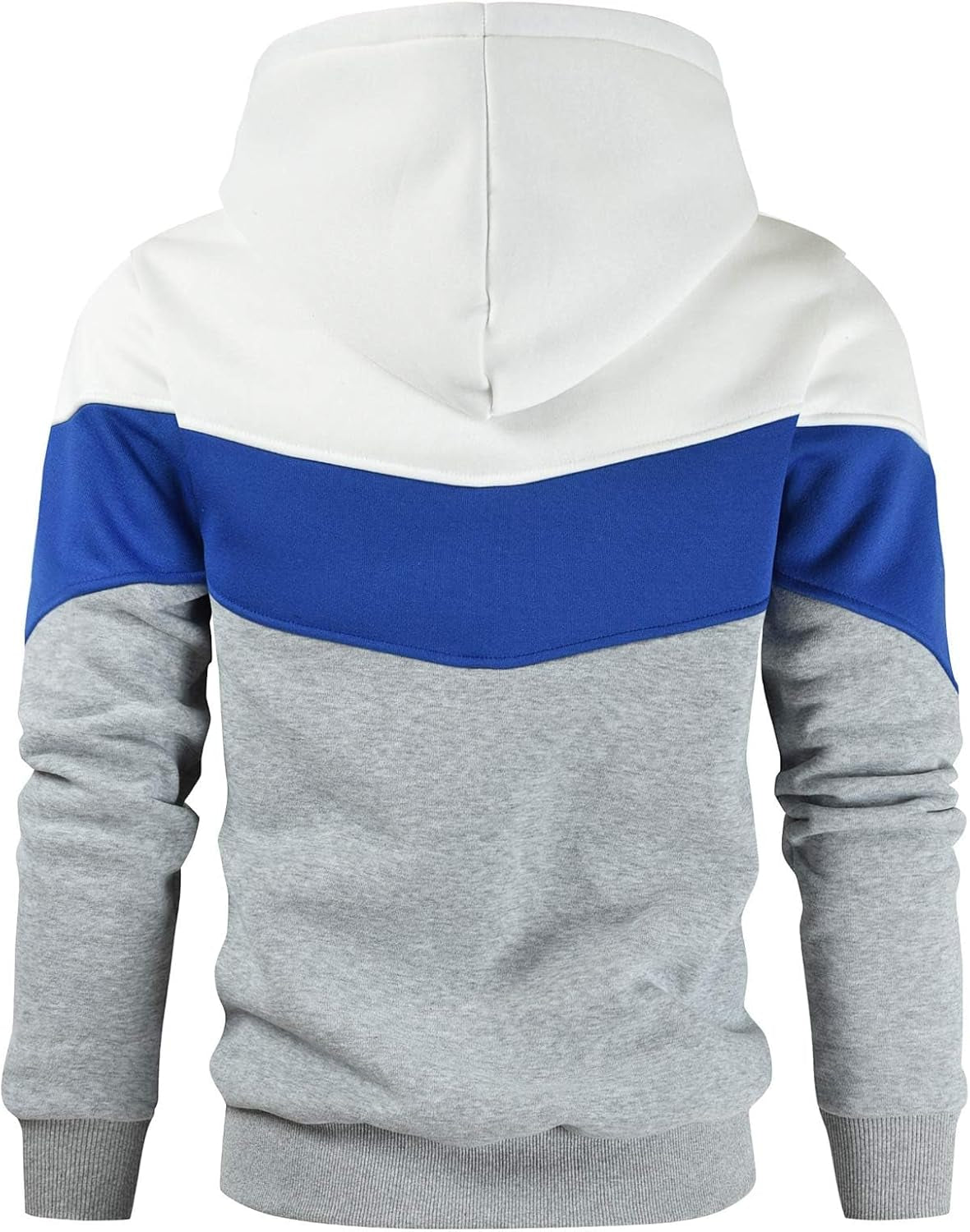 Men'S Novelty Color Block Pullover Fleece Hoodie Long Sleeve Casual Sweatshirt with Pocket