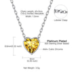 Silver Necklace 925 Sterling Silver Birthstone Love Heart Necklace Gifts for Women
