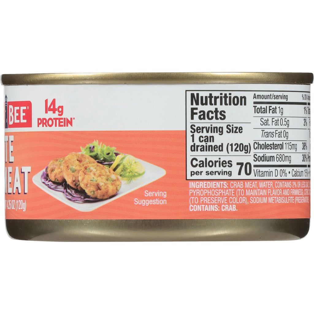 Wild Caught White Crabmeat, 14G Protein per Serving, Shelf Stable Can, 6Oz