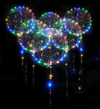 10 Pack Transparent Christmas Led Bobo Balloons Helium Glow Balloon with String Lights for New Year Party Birthday Wedding Decor