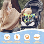 Baby Car Seat Toys, Activity Spiral Hangings Pram Toys, Plush Crib Toys with Squeaky for Boy or Girl (Duck)