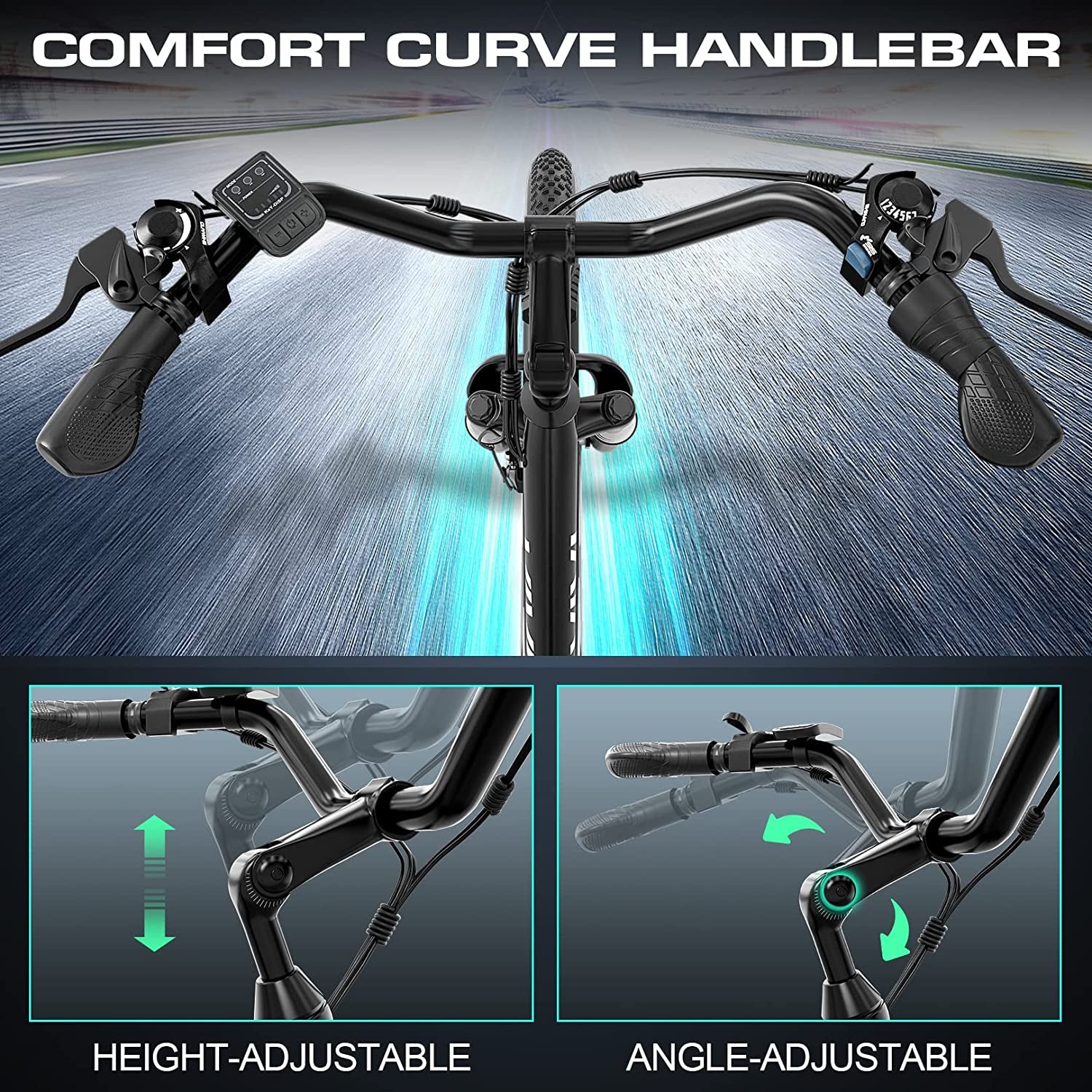 Electric Bike, 26" Electric Cruiser Bike 500W Ebike 20MPH Electric Bike for Adults, 48V Removable Battery, Professional 7 Speed E-Bike, Electric City Commuter Bicycle