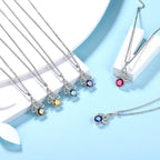 925 Sterling Silver Celtic Knot Necklace for Women March Birthstone Aquamarine Blue Gemstone Trinity Triquetra Irish Pendant Jewelry Birthday Gift