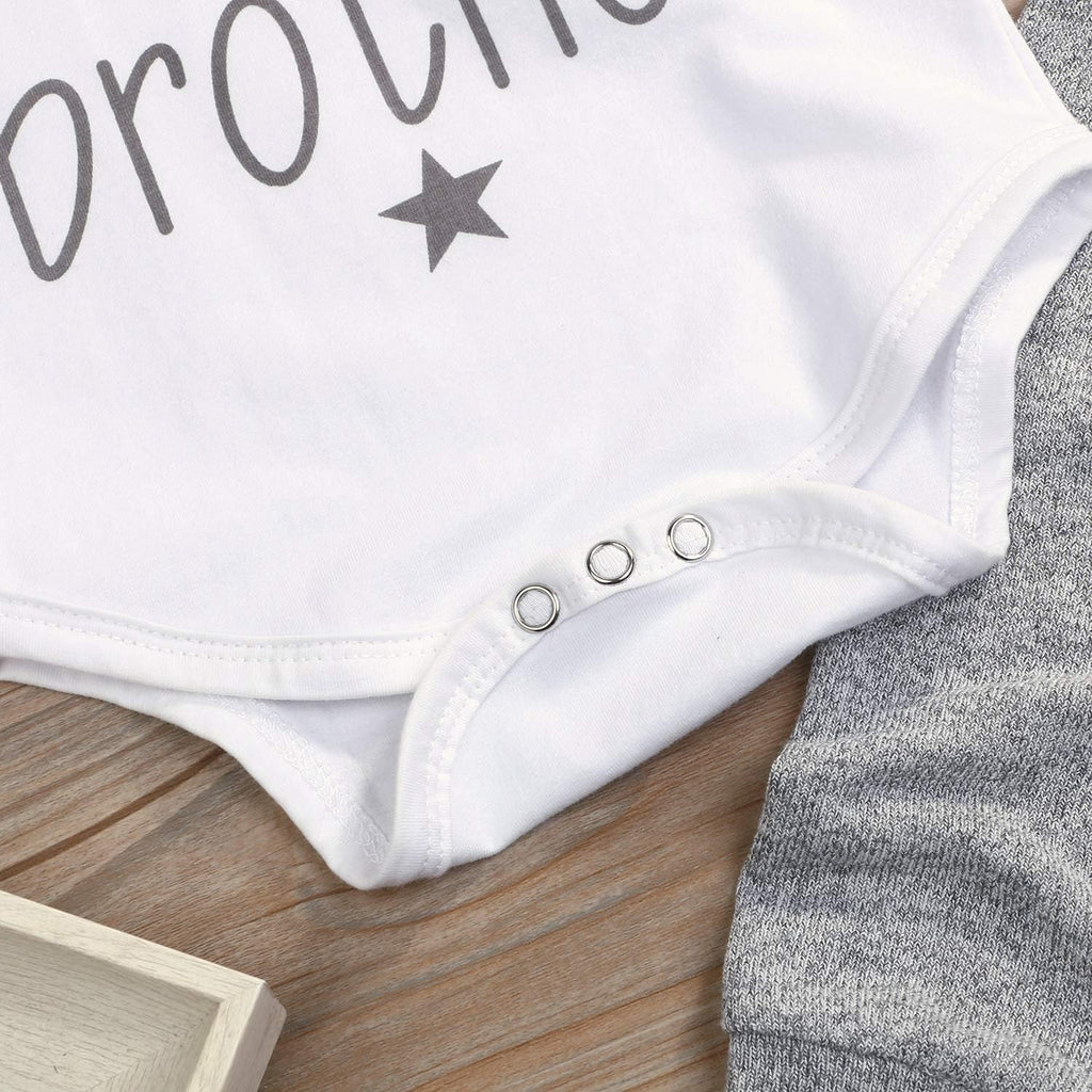 3Pcs Baby Boy Clothes Newborn Infant Bodysuit Summer Cotton Short Sleeve Romper +Pants+Hat Outfits Set (White#4, 6-12 Months)
