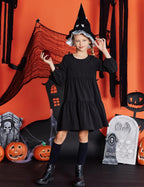 Girls Dress Long Sleeve a Line Loose Swing Ruffle Tunic Dresses