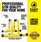 Parallette Push up Bars Dip Station Stand - Perfect for Home and Garage Gym Exercise Equipment - Gymnastics, Calisthenics, Strength Training Parallel Bars for Men and Women