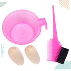 4Sets Professional Hair Dye Bowl Hair Dyeing Comb Brush Double Sided Salon Coloring Tool Easy to Use Wash