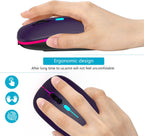 Wireless Mouse-Led Wireless Computer Mouse-Rechargeable Slim Silent Mouse-2.4G Portable Mouse-Optical Wireless Computer Mice-Tpye-C Mouse with USB Receiver-Wireless Mouse for Laptop-Notebook-Desktop