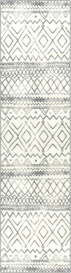 Abstract Diamond Modern Distressed Non Slip Runner Rug for Hallway Entry Way Floor Carpet [Made in USA], 2'6 X 10, Neutral