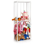 Stuffed Animal Storage Holder, Toy Organizer, PVC Plush Storage Organizer Shelf for Kids Play Room, White