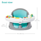 Music & Lights 3-In-1 Discovery Seat & Booster, Toddler Booster Seat for Dining Table or Kitchen Chair, Baby Activity Center & Snack Tray, Teal