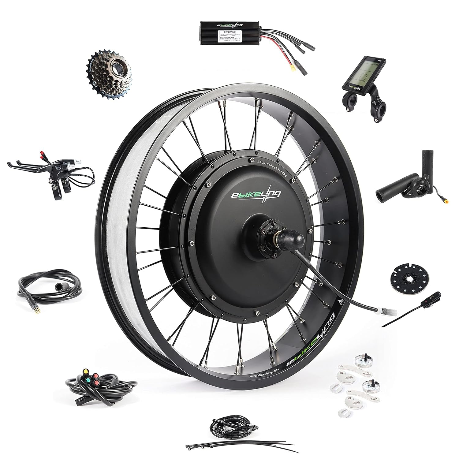Ebike Conversion Kit 48V 1200W, Rear Wheel 20" Fat Electric Bike Conversion Kit, Add on Electric Bike Kit, High Performance, Waterproof for Easy Installation, Efficient Commuting Solution
