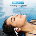 Bone Conduction Headphones IPX8 Waterproof Headphones for Swimming Bluetooth Open Ear Headphones with 8G Memory Wireless Headphones