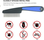 Flea Comb with Rubber Handle,Flea Comb for Dogs, Lice Combs,Tick Comb, Cat Flea Combs with Durable Teeth for Removing Tear Stains, Fleas, Dandruff, Lice by