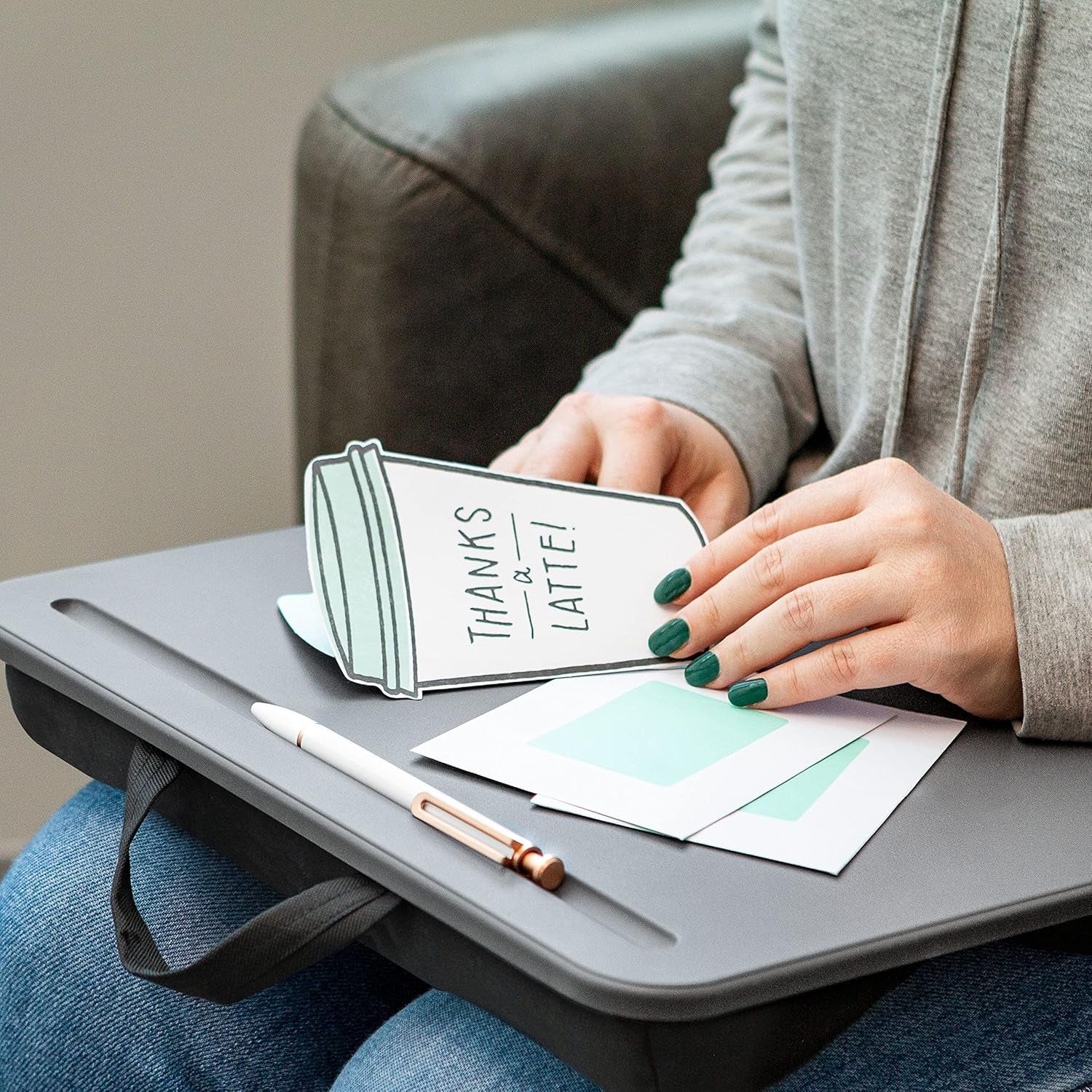Compact Lap Desk - Fits up to 15 Inch Laptops - Charcoal - Style No. 43105