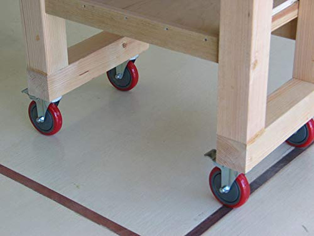 4" Heavy Duty Caster Wheels with Brakes + Screws - up to 1320Lbs - Set of 4 No Floor Marks Silent Industrial Castor for Furniture - Rubbered Trolley or Pallet Swivel Wheels - Black Casters
