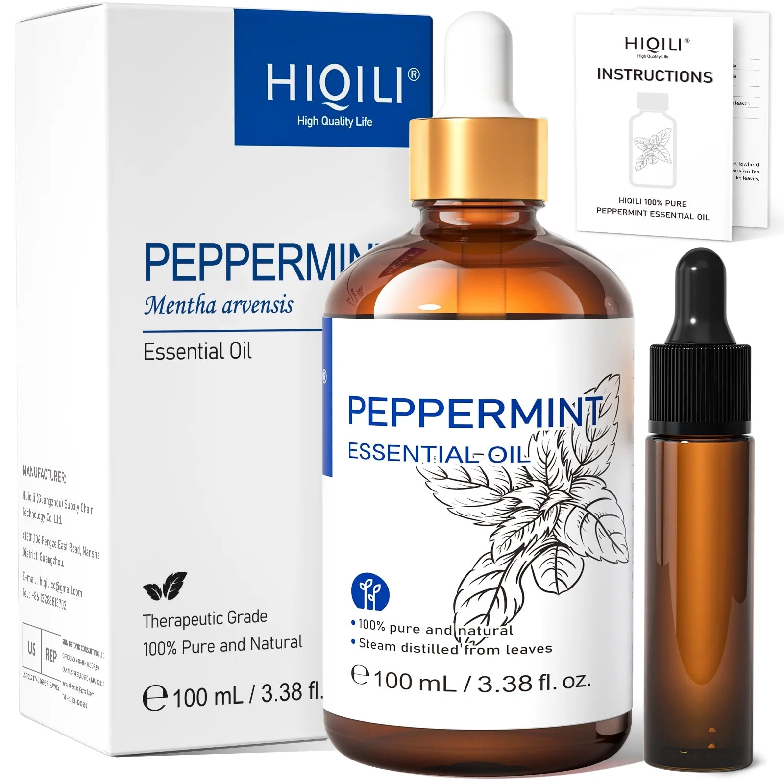 Peppermint Oil for Diffuser Skin Hair Massage, Essential Oil for Muscle Health Wellness-100Ml