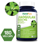 Jiaogulan 9000Mg 180 Veggie Caps (20:1 Extract, Vegetarian, Non-Gmo, Gluten-Free), Dietary Supplement for Adult Health & Wellness